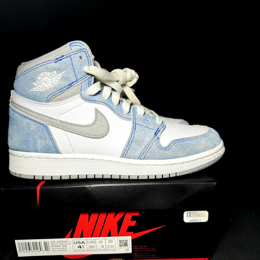Size 4.5 - Nike Air Jordan 1 Retro High OG GS Hyper Royal 2021 Shoes